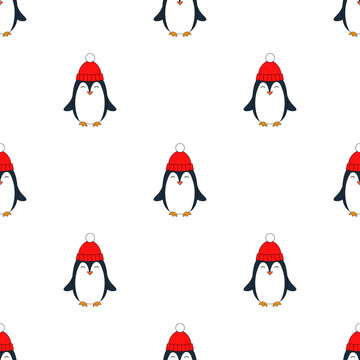\Cute Penguins Seamless Repeat Vector Pattern.