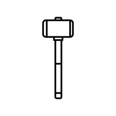 Sledge Hammer Mallet tool line icon