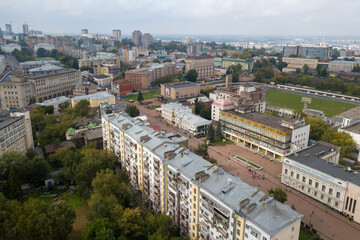 Fototapeta premium Top view of Bolshaya Pokrovskaya street in Nizhny Novgorod