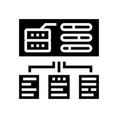 testing system glyph icon vector. testing system sign. isolated contour symbol black illustration