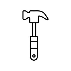 hammer and nail tools line icon