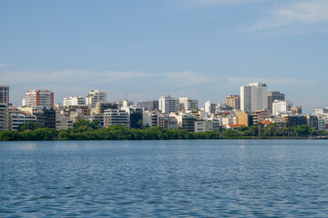 Fototapeta na wymiar view Rodrigo de Freitas lagoon in rio de janeiro.