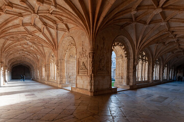 Monastero dos Jerónimos and its cloister and gothic style carvings, Lisbon - Portugal