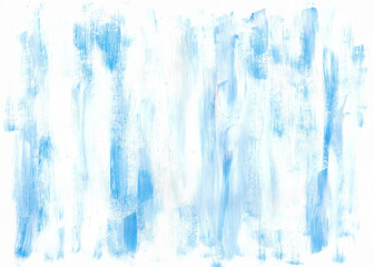 Blue and white hand drawn abstract acrylic background. Colorful brush strokes backdrop. Abstract design element.