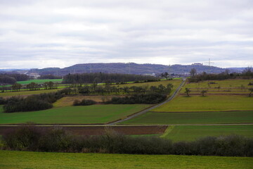 Fototapeta na wymiar Panoramablick über das Coburger Land mit Veste Coburg