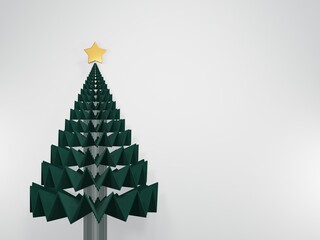 3D render - Christmas and New Year posters set with hanging gold and silver 3d, holiday christmas new year concept.
