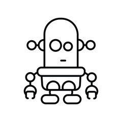 Alien Robot Machine line icon