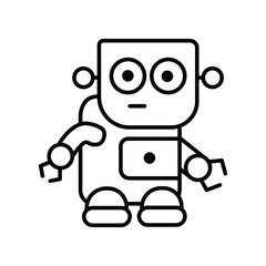 robot character Frankenstein line icon