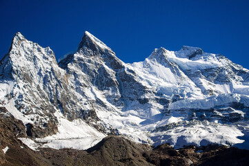 Fototapeta premium Snowy peaks of Zanskar, Mountains, Little Tibet, Tibetan villages, Ladakh, India