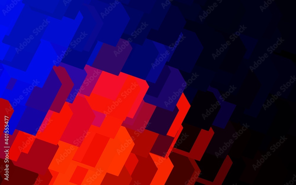 Poster dark blue, red vector layout with lines, rectangles.