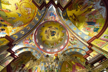 Fototapeta na wymiar Ortodox church painting Historical places Copernaum Israel March