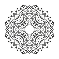 mandala in black flower shaped vector design