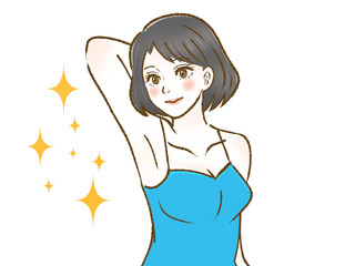 脇毛を処理した女性のイラスト