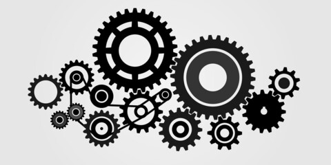 gear wheels  icon teamwork together concept vector.