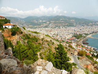 Ancient fortress in the city of Alanya in Turkey