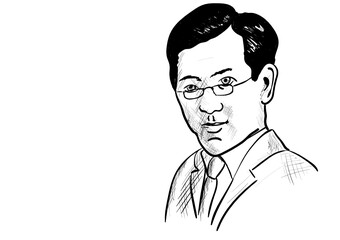 a portrait of a businessman on the white