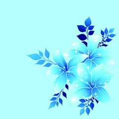 Vector frame of flowers. Vintage floral elements Isolated botanical illustration for a postcard.