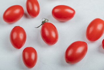 Close up photo of organic fresh cherry tomatoes