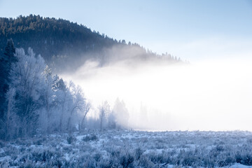 Obraz na płótnie Canvas Freezing fog sunrise