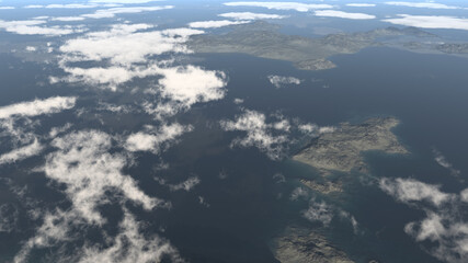 Fototapeta premium Aerial view of a paradise tropical island in sea