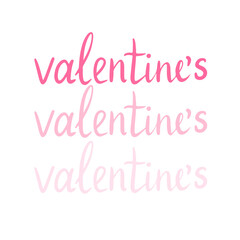 Valentine's day lettering. Pink trendy quote phrase isolated on white background. Cute romantic hand drawn cartoon illustration. For women with love. Use to postcatd, template, t-shirt.  