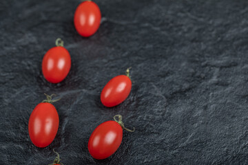 Close up photo of fresh cherry tomatoes