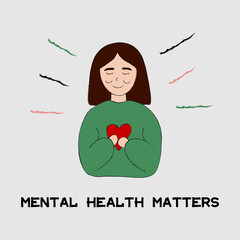 mental health matters girl with heart 