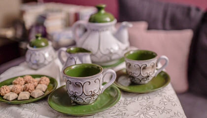 authentische Kaffeetasse und Filterkaffee