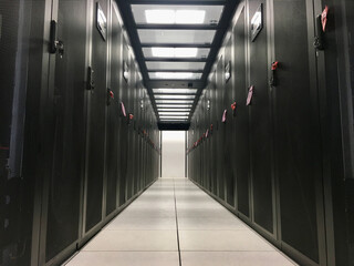 Modern efficient cold aisle data center room