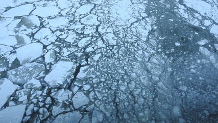 Winter river: surface