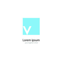 letter v modern logo concept with white background, minimalist style