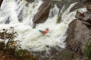 Kayak Rider In The Sinks Smoky Mountains National Park