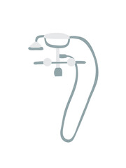 Vector bathroom mixer tap in grey colors. Retro mixer tap on white background. Plumbing.