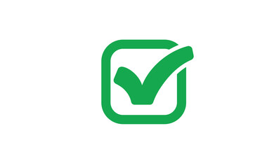 Checkmark tick green icon. Symbol of approval check mark.