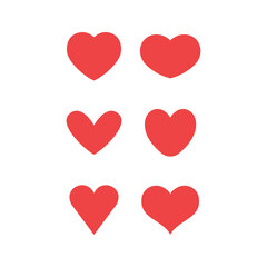 Heart icons collection. Vector designs in shape of hearts. Love , care and valentine's day symbol.