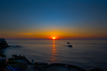 Atardecer en Sinfonía  del mar en Acapulco, anfiteatro a la orilla del mar 