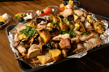 Turkish Kebab eggplant, meat and potatoes