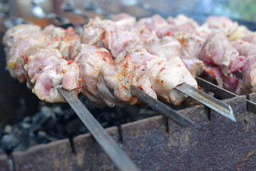 Very appetizing barbecue on the grill