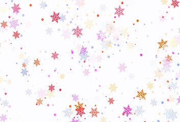 Light Blue, Red vector texture with colored snowflakes.