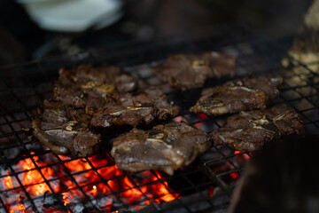 lamb steak on the grill