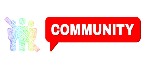 Community and no people composition. Rainbow colored net no people, and speech Community cloud message. Chat colored Community cloud has shadow.