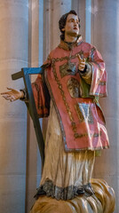 Obraz premium Saint Lawrence Christian martyr in The Cathedral of Huesca, Aragon, Spain