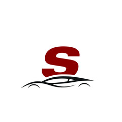 S letter logo with car