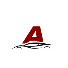 A letter logo with car