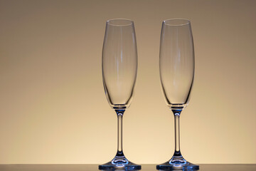 two empty crystal bowls with neutral bottom.