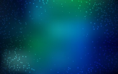 Fototapeta na wymiar Dark Blue, Green vector texture with milky way stars. Space stars on blurred abstract background with gradient. Best design for your ad, poster, banner.