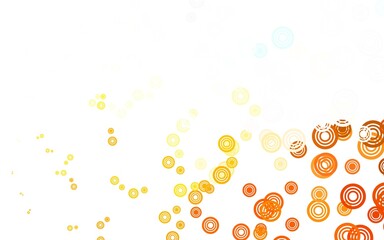 Light Blue, Yellow vector background with bubbles.