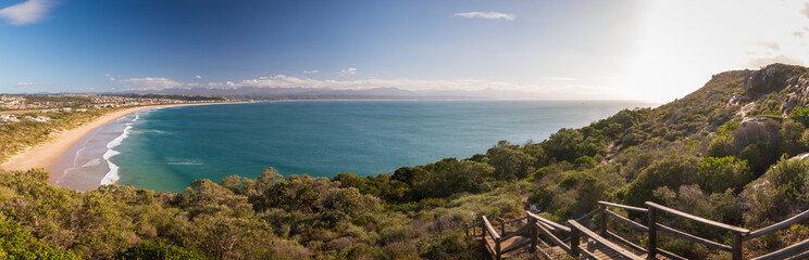 Panorama scenic view of Solar beach, Plettenberg Bay, South Africa.