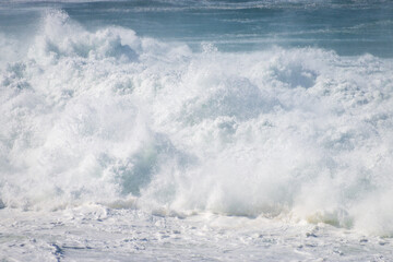 Crashing waves at coast of Indian Ocean, Plettenberg Bay, South Africa.