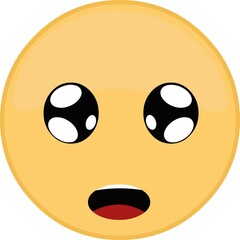 Fototapeta premium Vector illustration of emoticon with a scared expression